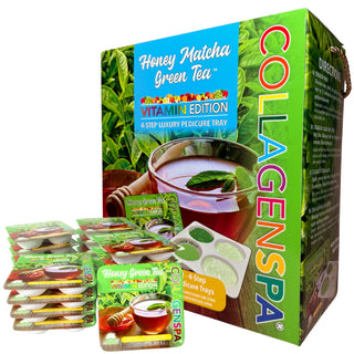 LA PALM COLLAGEN SPA 4-Step Luxury Pedicure Tray ct.24 Honey Matcha Green Tea Scent