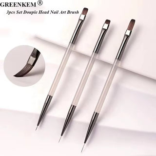 Nail Art Brush Set Flat + Liner