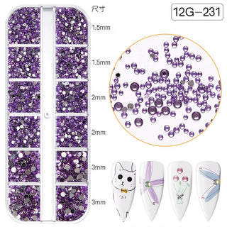 Flat Back 12 Grid Rhinestones