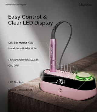 MelodySusie SC320A Desktop Multifunctional Rechargeable Nail Drill 30,000RPM