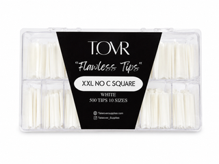 Take Over White XXL NO C Square Nail Tips 500pc