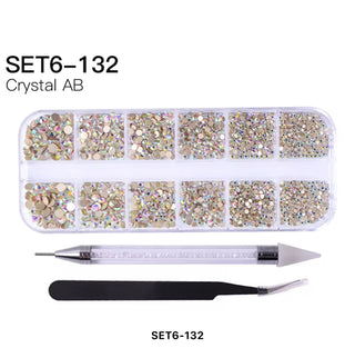 12 Grid Rhinestone Pack with Pen & Tweezer