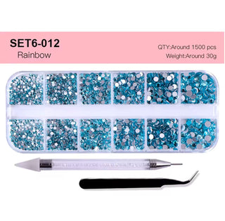 12 Grid Rhinestone Pack with Pen & Tweezer