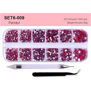 12 Grid Rhinestone Pack with Pen & Tweezer