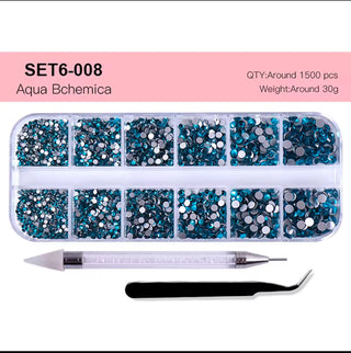 12 Grid Rhinestone Pack with Pen & Tweezer
