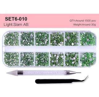 12 Grid Rhinestone Pack with Pen & Tweezer