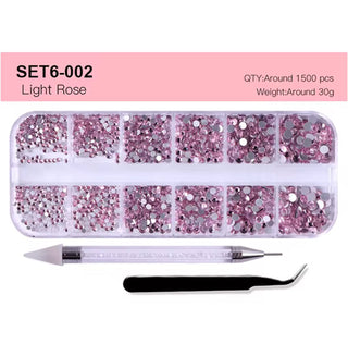 12 Grid Rhinestone Pack with Pen & Tweezer