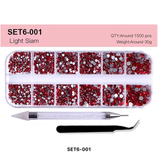 12 Grid Rhinestone Pack with Pen & Tweezer