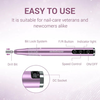 MelodySusie PR1-Cordless Rechargeable Nail Drill 28,000 RPM