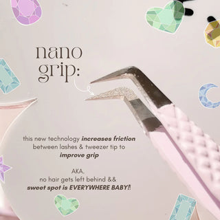 elan Nano Grip Fiber Tweezers "Amethyst"
