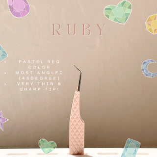 elan Nano Grip Fiber Tweezers "Ruby"