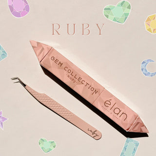 elan Nano Grip Fiber Tweezers "Ruby"